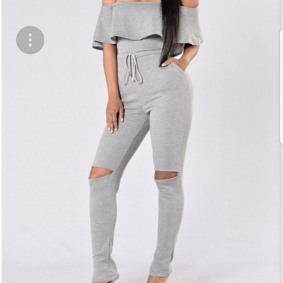 grey jumpsuit fashion nova